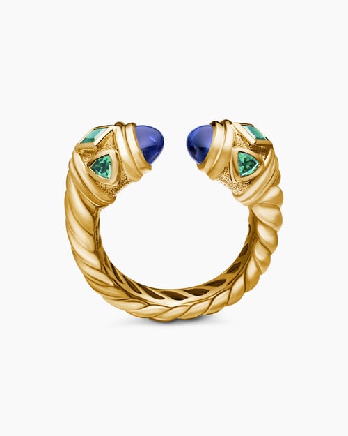 Womens Renaissance Color Ring in 18K Yellow Gold, 10mm