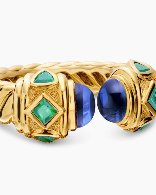 Womens Renaissance® Color Ring in 18K Yellow Gold with Tanzanite and Tsavorites, 10mm