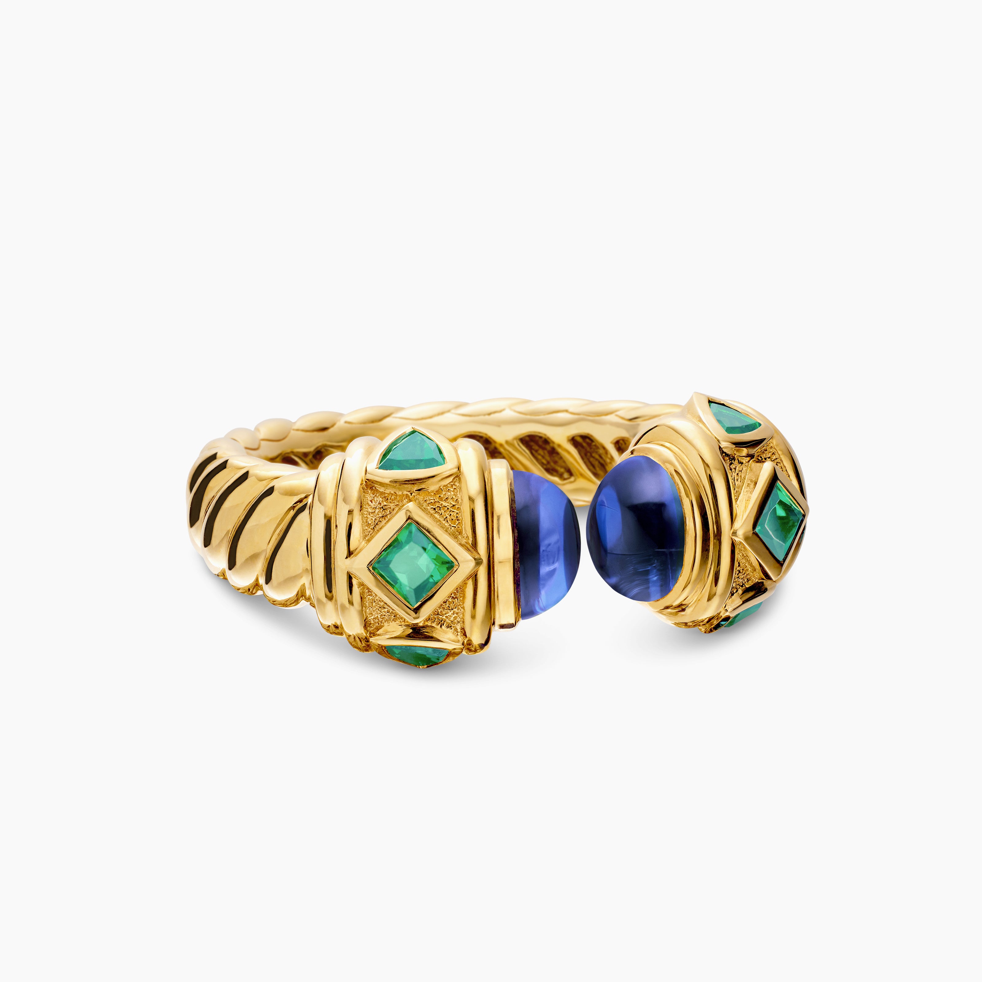 Womens Renaissance Color Ring in 18K Yellow Gold, 10mm