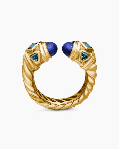 Womens Renaissance Color Ring in 18K Yellow Gold, 10mm