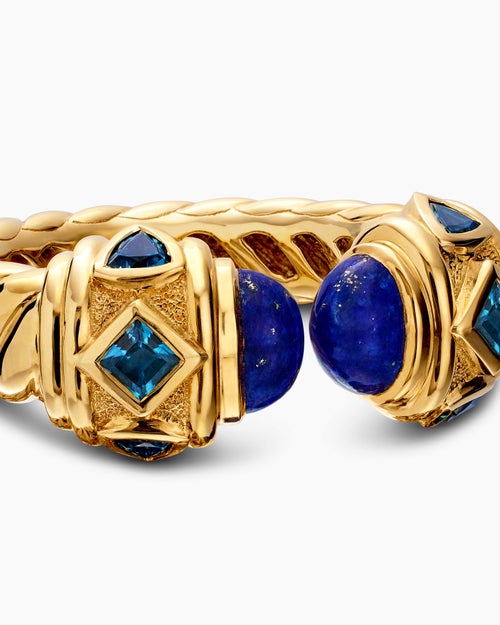 Womens Renaissance® Color Ring in 18K Yellow Gold with Lapis and Hampton Blue Topaz, 10mm