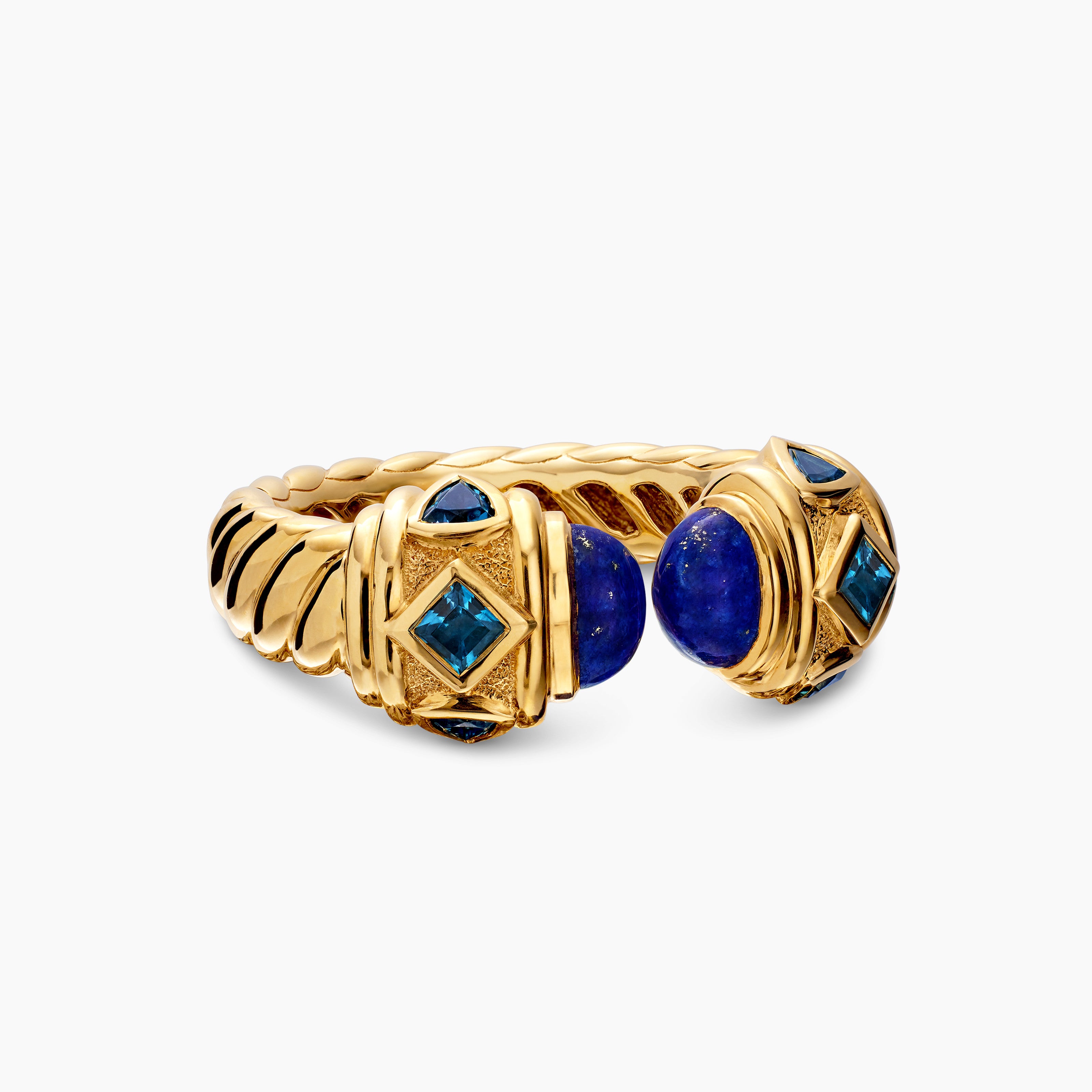 Womens Renaissance Color Ring in 18K Yellow Gold, 10mm