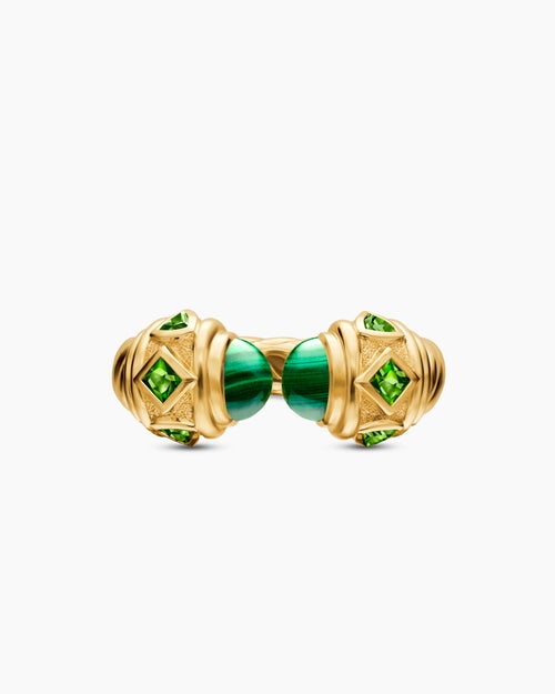 Womens Renaissance Color Ring in 18K Yellow Gold, 10mm