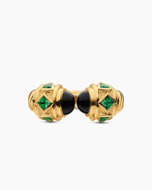 Womens Renaissance Color Ring in 18K Yellow Gold, 10mm