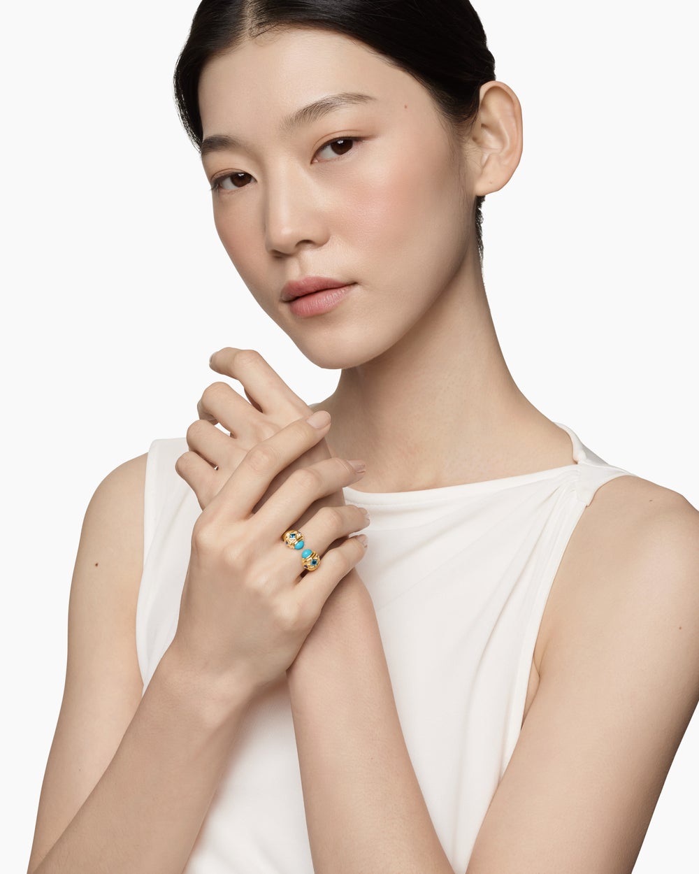 Womens Renaissance Colour Ring in 18ct Yellow Gold, 10mm