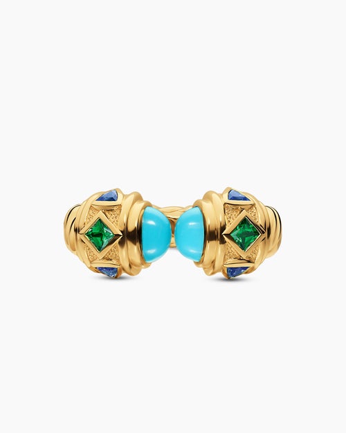 Womens Renaissance Colour Ring in 18K Yellow Gold, 10mm