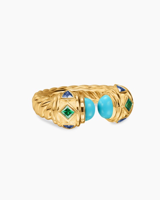 Renaissance® Colour Ring in 18K Yellow Gold with Turquoise, Tsavorite and Tanzanite, 10mm