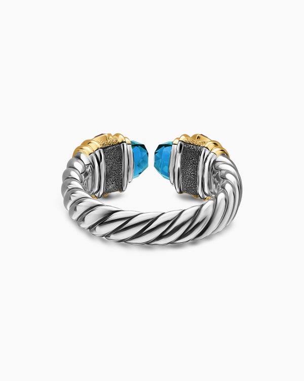 Renaissance Color Ring in Sterling Silver with 14K Yellow Gold, 9.9mm