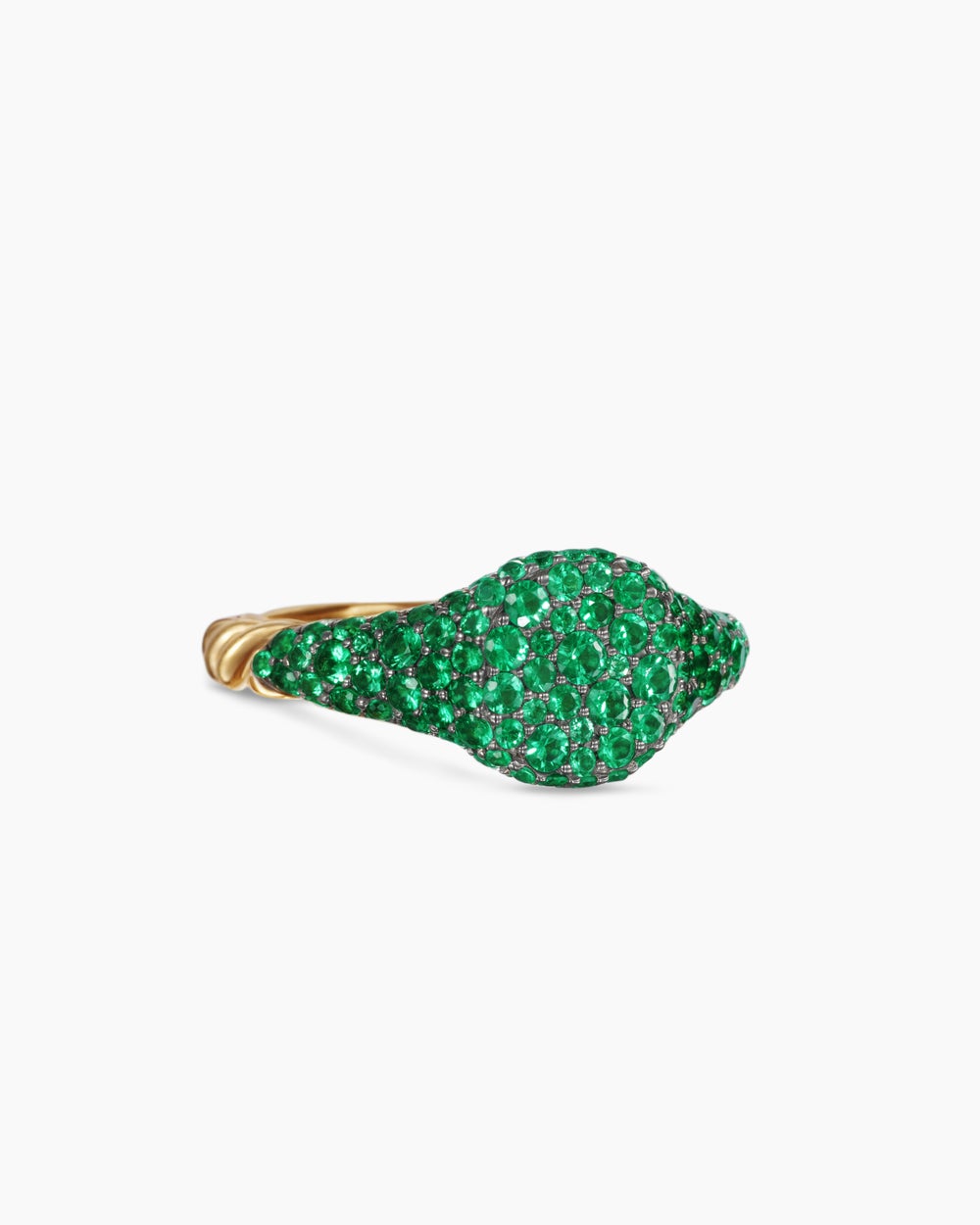 Womens Petite Pavé Pinky Ring in 18K Yellow Gold, 7mm