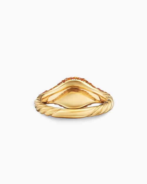 Womens Petite Pavé Pinky Ring in 18K Yellow Gold, 7mm