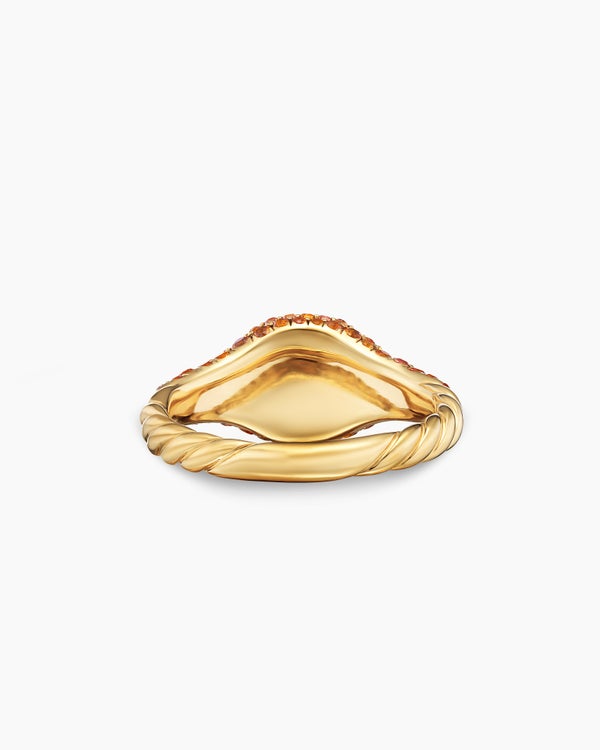 Petite Pavé Pinky Ring in 18K Yellow Gold, 7mm