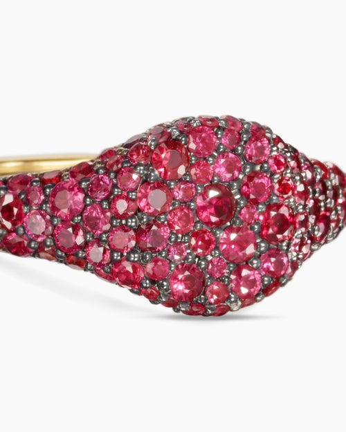 Womens Petite Pavé Pinky Ring in 18K Yellow Gold, 7mm