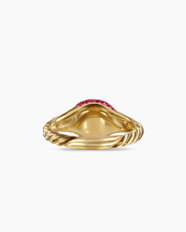 Petite Pavé Pinky Ring in 18K Yellow Gold, 7mm