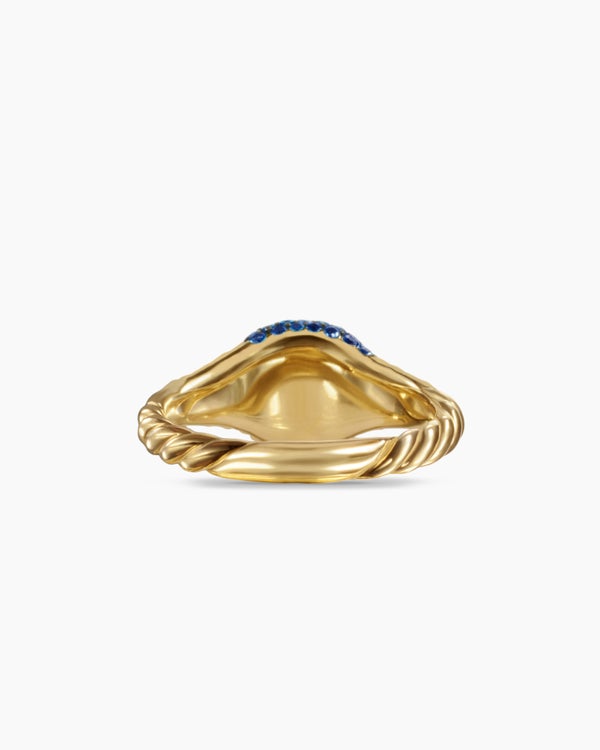 Petite Pavé Pinky Ring in 18K Yellow Gold, 7mm