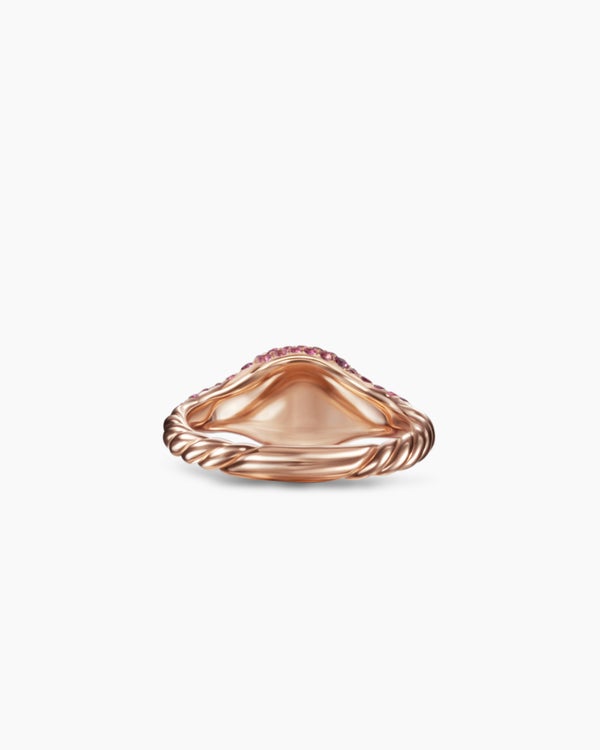 Petite Pavé Pinky Ring in 18K Rose Gold, 7mm