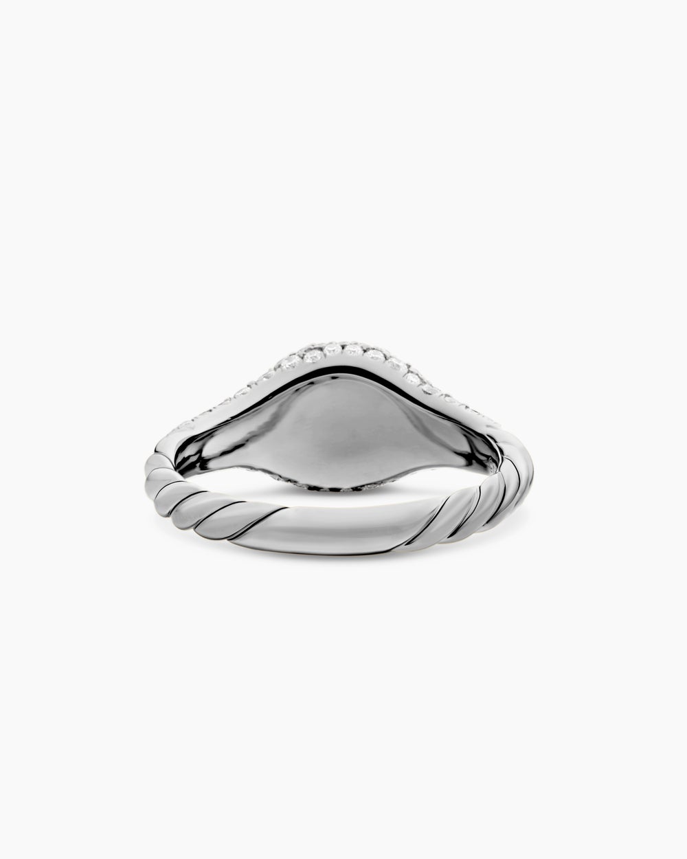 Womens Petite Pavé Pinky Ring in 18K White Gold, 7mm