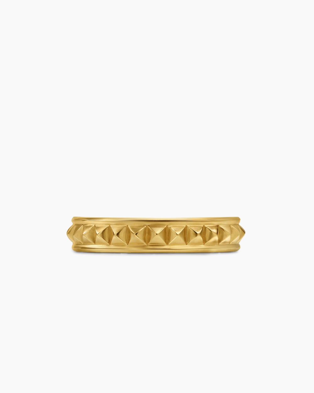 Womens Pyramid Band Ring in 18K Yellow Gold, 4mm