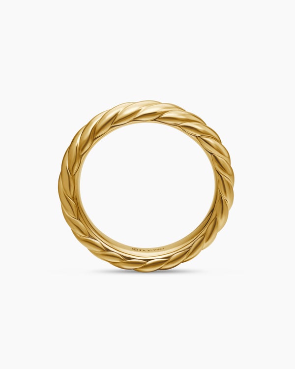 Sculpted Cable Band Ring in 18K Yellow Gold, 4.6mm