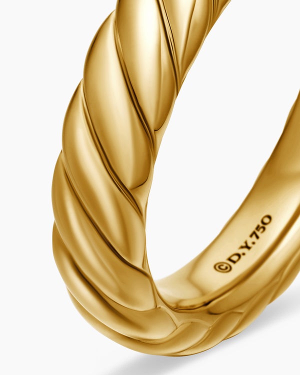Sculpted Cable Band Ring in 18K Yellow Gold, 4.6mm