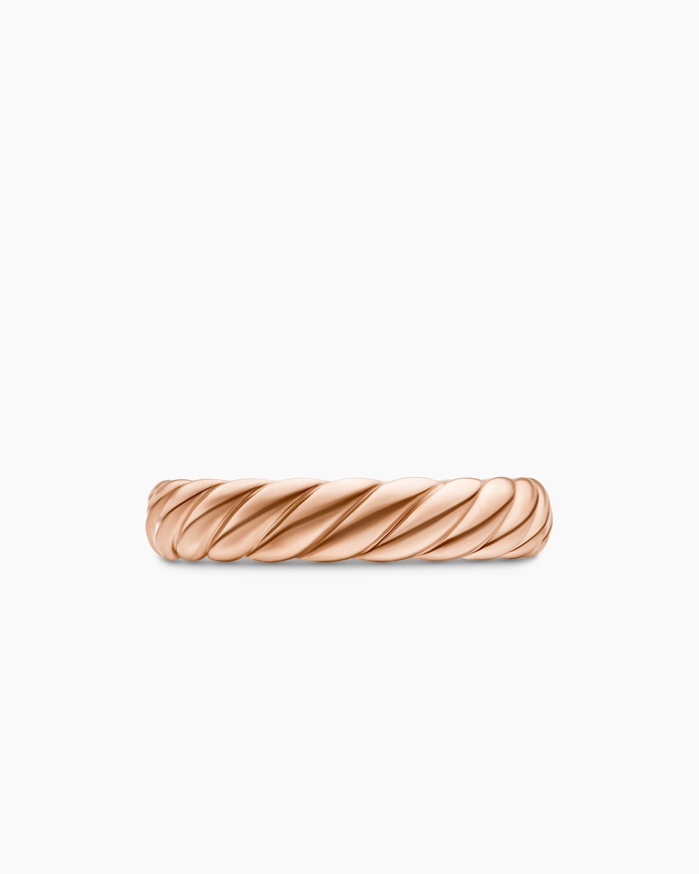Womens Sculpted Cable Band Ring in 18ct Rose Gold, 4.6mm