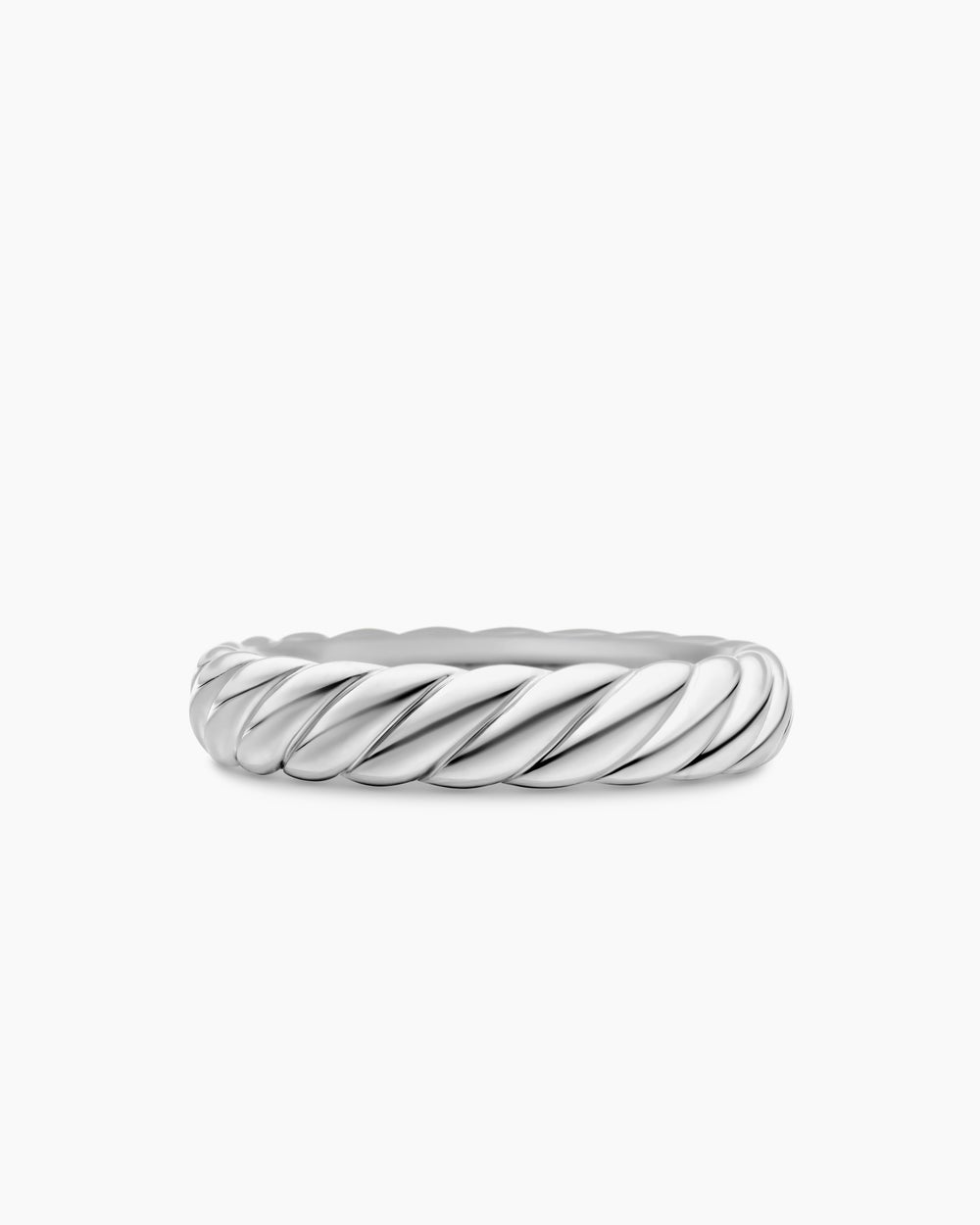 Anneau Sculpted Cable en or blanc 18 carats, 4,6 mm femmes