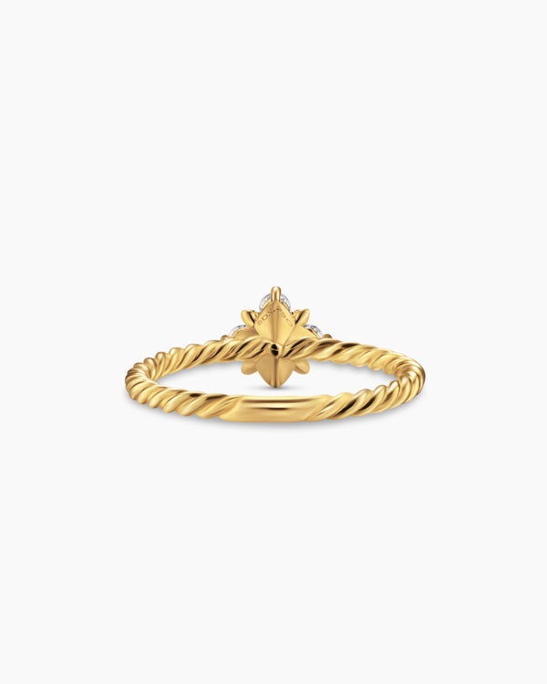 Petite Modern Renaissance® Pyramid Ring in 18K Yellow Gold with Diamonds, 6.2mm