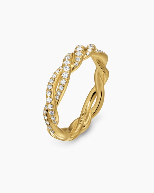 Womens Wisteria® Band Ring in 18K Yellow Gold with Diamonds, 4.4mm
