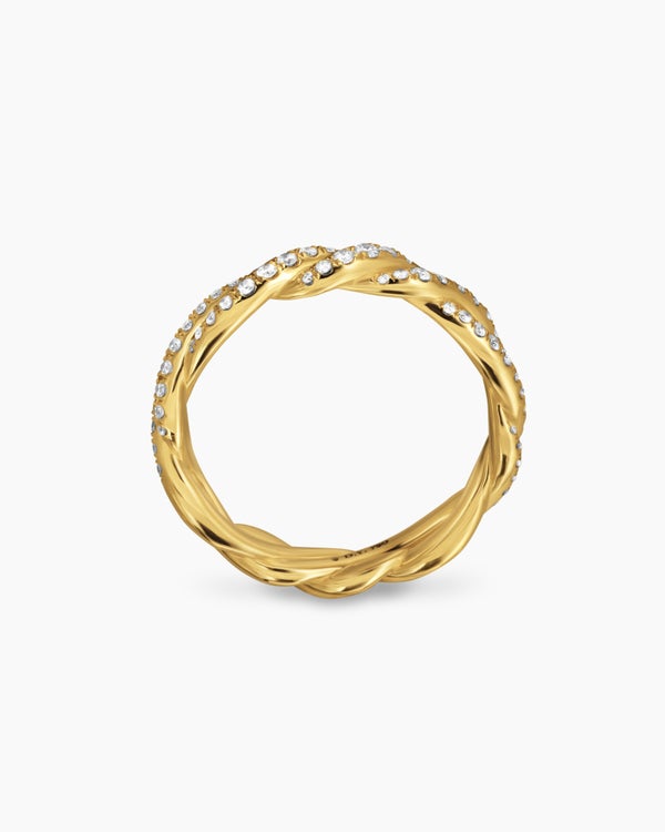 Wisteria Band Ring in 18K Yellow Gold with Diamonds, 4.4mm