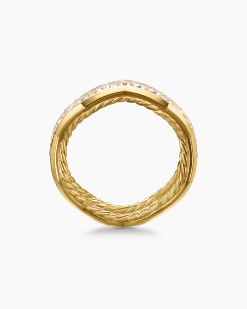 Womens Zig Zag Stax Ring in 18K Yellow Gold with Diamonds, 5mm