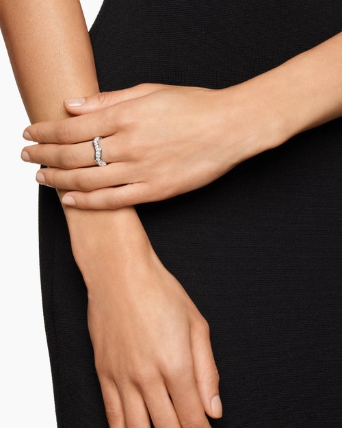 Womens Zig Zag Stax™ Ring in Sterling Silver with Diamonds, 5mm