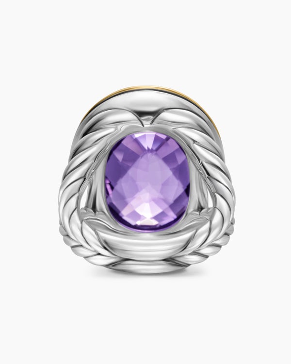 Albion Oval Ring in Sterling Silver with 18K Yellow Gold, 21mm