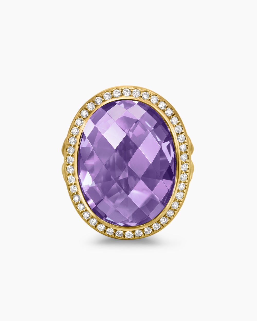 Womens Albion Oval Ring in 18K Yellow Gold with Diamonds, 21mm