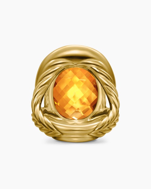 Womens Albion Oval Ring in 18K Yellow Gold with Diamonds, 21mm