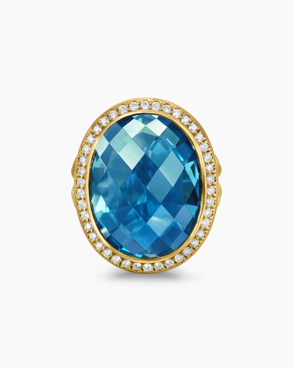 Bague Albion ovale en or jaune 18 carats avec diamants, 21 mm femmes