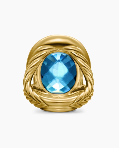 Womens Albion Oval Ring in 18K Yellow Gold with Diamonds, 21mm
