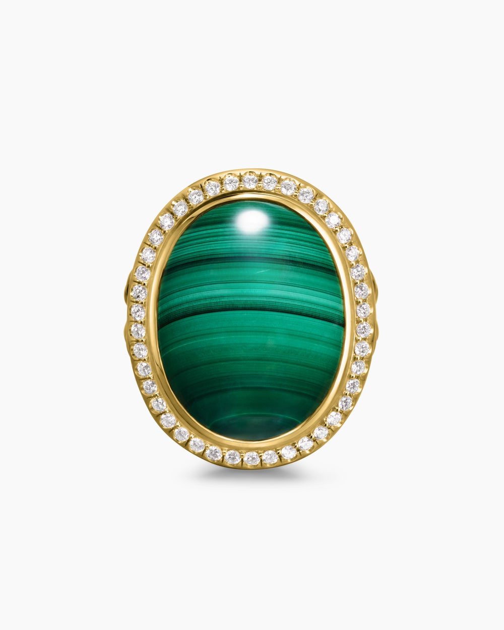 Bague Albion ovale en or jaune 18 carats avec diamants, 21 mm femmes