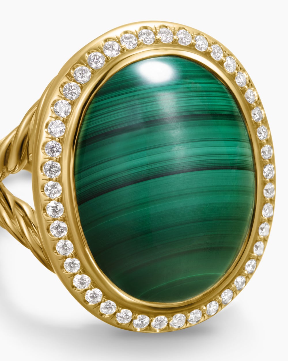 Bague Albion ovale en or jaune 18 carats avec diamants, 21 mm femmes