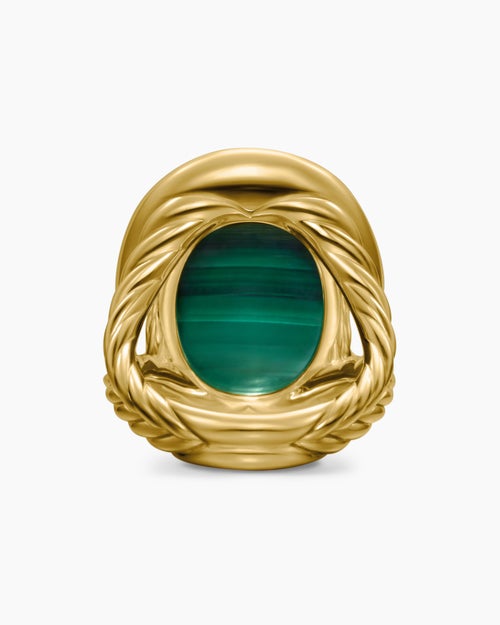 Womens Albion Oval Ring in 18K Yellow Gold with Diamonds, 21mm