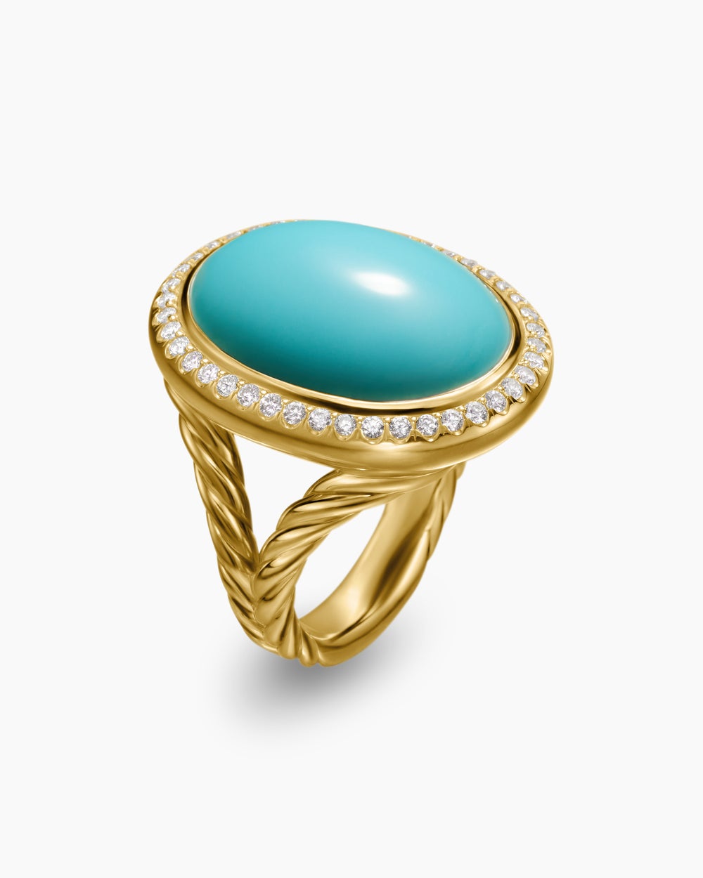 Bague Albion ovale en or jaune 18 carats avec diamants, 21 mm femmes