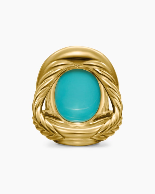 Albion Oval Ring in 18K Yellow Gold with Diamonds, 21mm