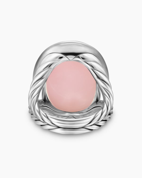 Albion Oval Ring in Sterling Silver with Diamonds, 21mm