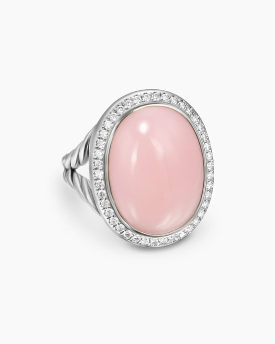 Albion Oval Ring in Sterling Silver with Diamonds, 21mm