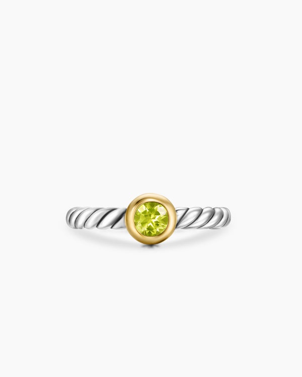 Bague Cable de petite taille en argent sterling avec or jaune 14 carats, 2,8 mm
