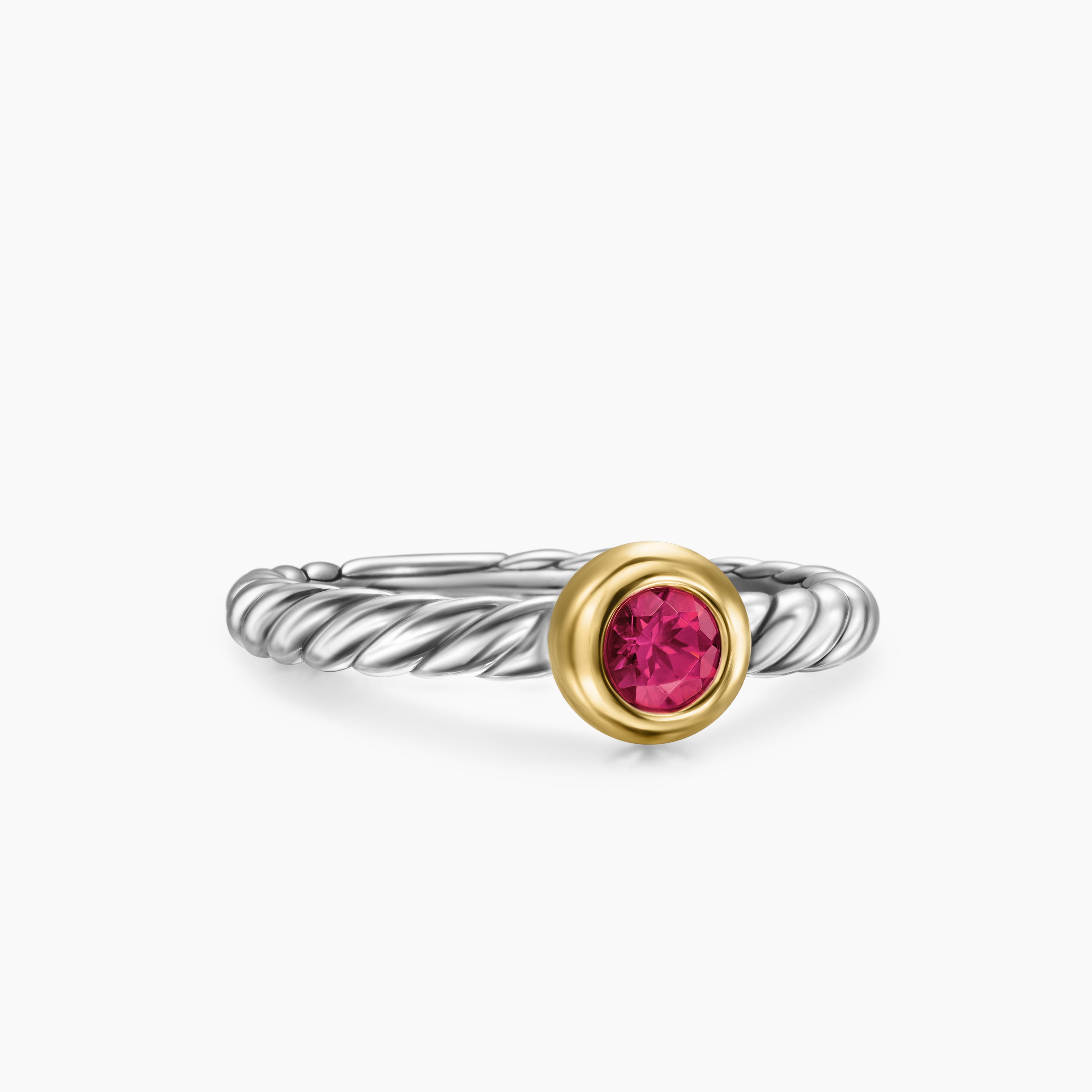 Bague Cable de petite taille en argent sterling avec or jaune 14 carats, 2,8 mm femmes 