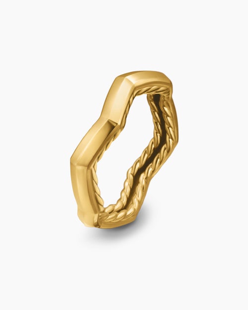 Womens Zig Zag Stax Ring in 18K Yellow Gold, 3mm