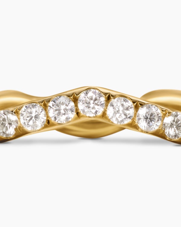 Bague Zig Zag Stax™ en or jaune 18 carats avec diamants, 2 mm