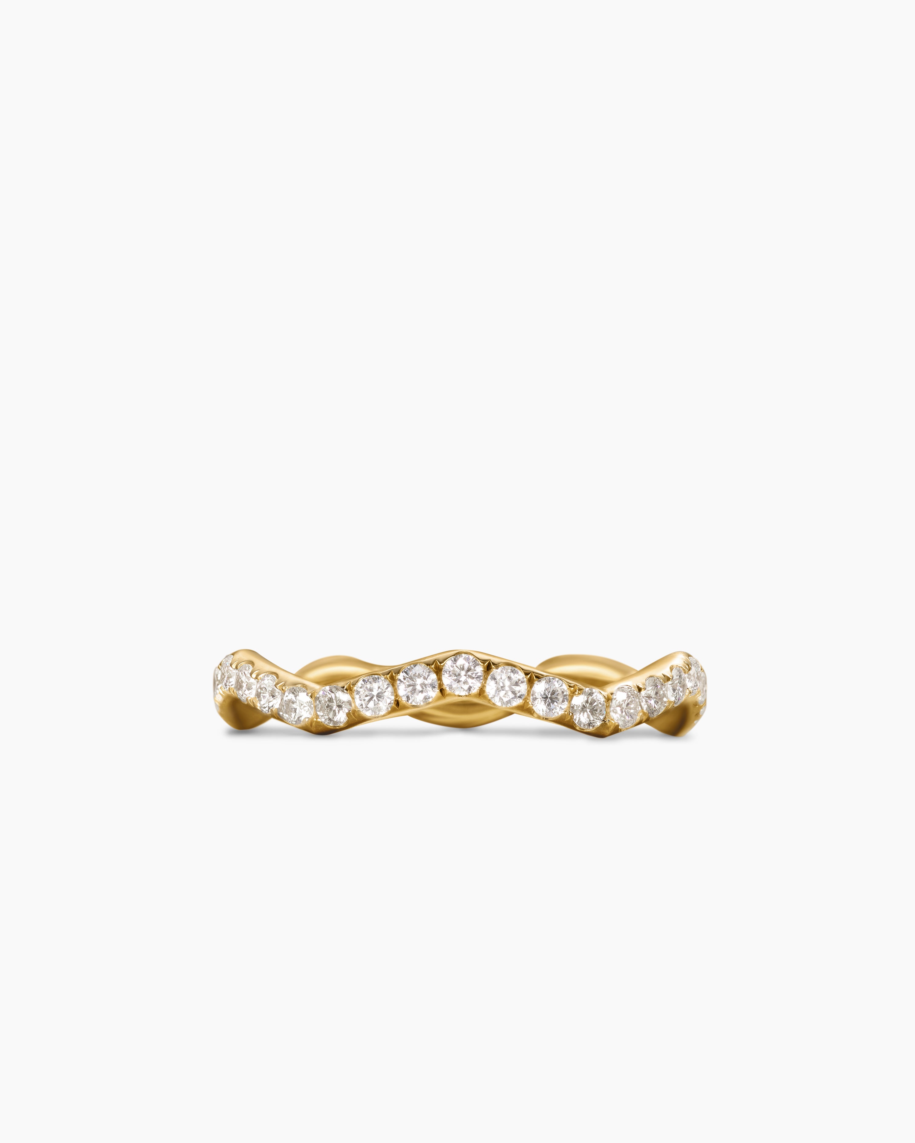 Zig Zag Stax™ Ring in 18K Yellow Gold with Diamonds, 2mm