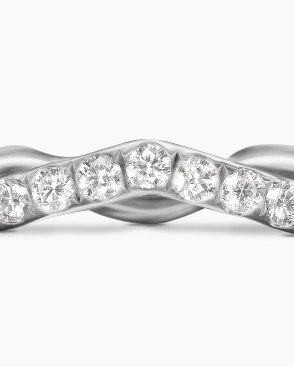 Zig Zag Stax Ring in Sterling Silver with Diamonds, 2mm