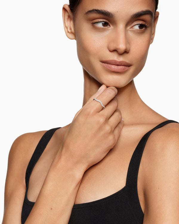 Zig Zag Stax Ring in Sterling Silver with Diamonds, 2mm