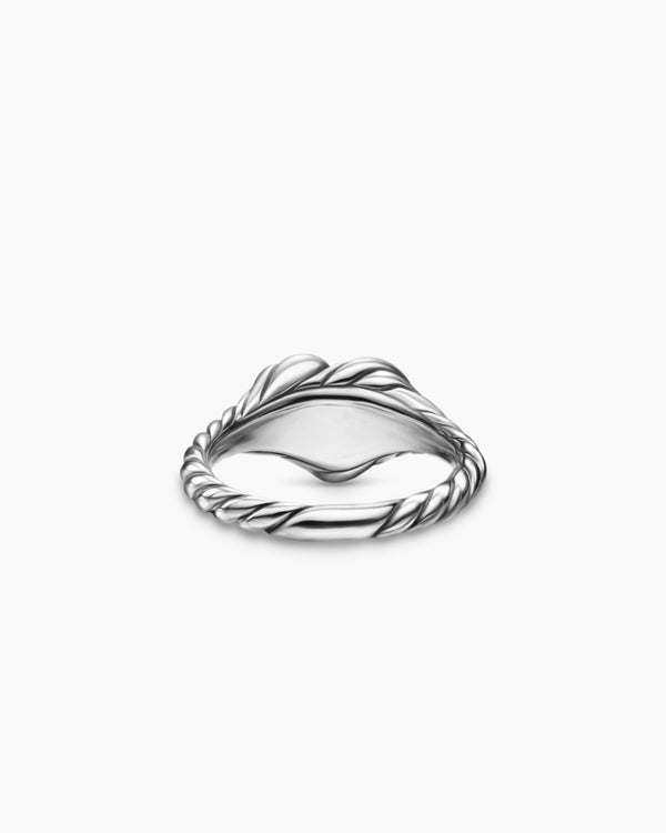 Sculpted Cable Heart Pinky Ring in Sterling Silver, 9mm